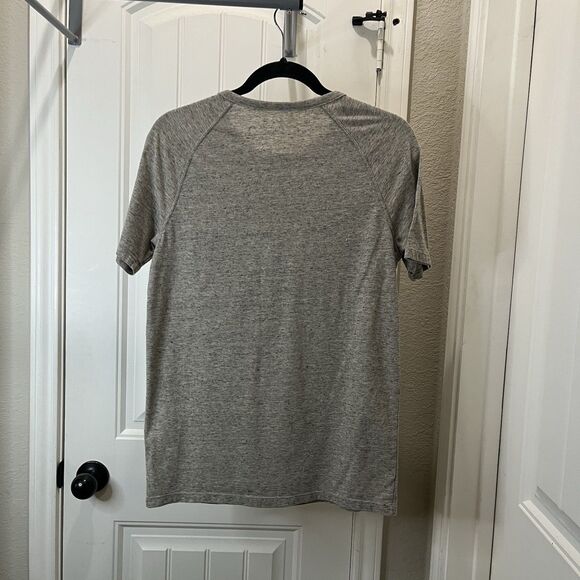 American Eagle Henley T-Shirt Mens Size S Seriously Soft Short Sleeve Gray - Picture 5 of 8